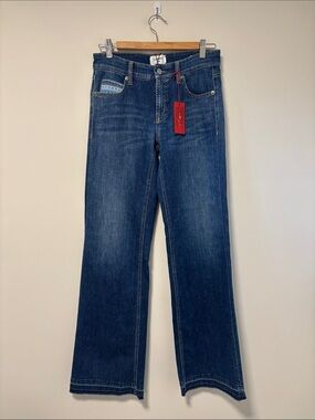 NWT Cambio Wide Leg Flare Jeans in Dark Blue